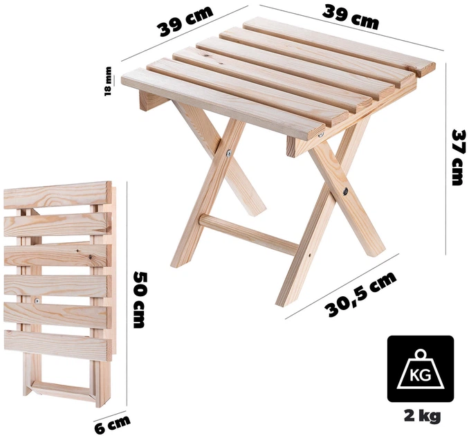Журнальний столик + 2 шезлонга Kadax Anjouin K12314 - зображення 5