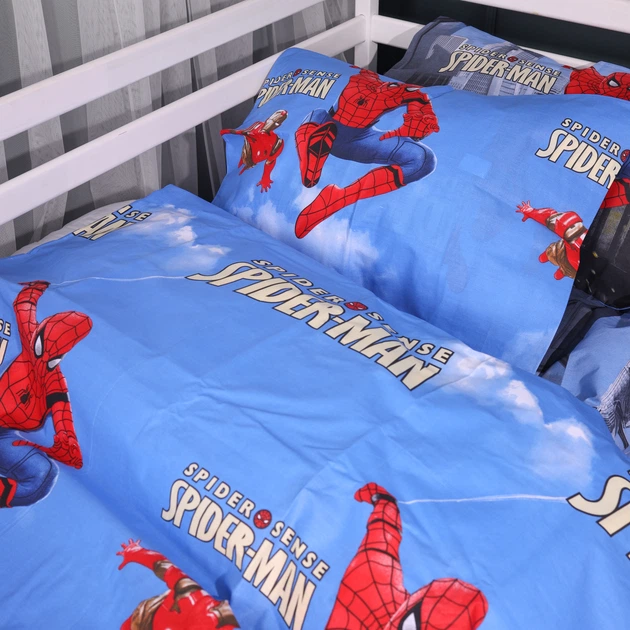 Простынь MirSon Бязь 17-0891 Spider-Man City Wall 150 х 220 см (2200012389805) - изображение 3