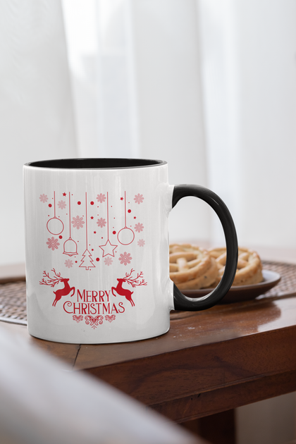 Чашка керамічна Merry Christmas 330мл Чорна ручка kr0203-BL - изображение 2