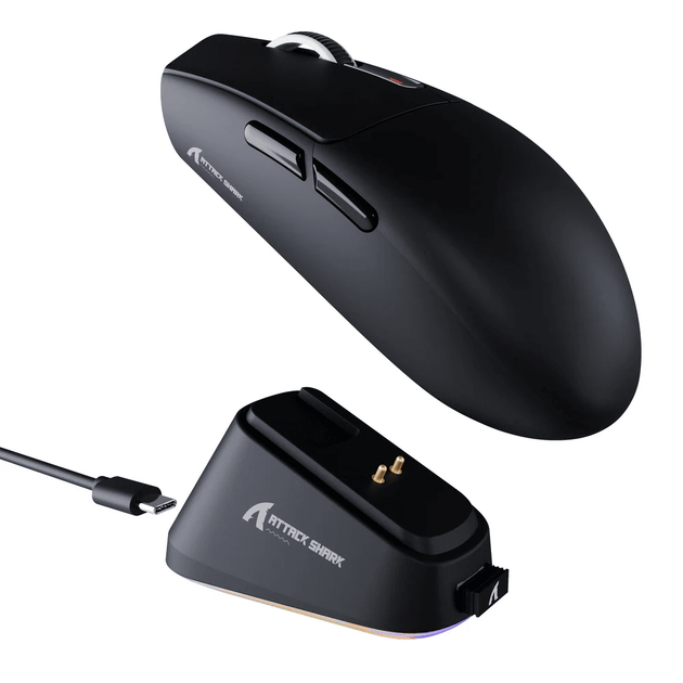 Мышь Attack Shark G3 PRO Игровая 2.4G/Bluetooth/Проводная, с зарядной док станцией, PixArt PAW3311 - Черный - Фото 1 Мышь Attack Shark G3 PRO Игровая 2.4G/Bluetooth/Проводная, с зарядной док станцией, PixArt PAW3311 - Черный - изображение 1