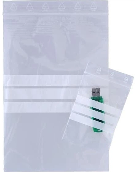 Zip-worki z polem do pisania Master In 60x80 mm 1000 sztuk/opakowanie (5701766867344) - obraz 2