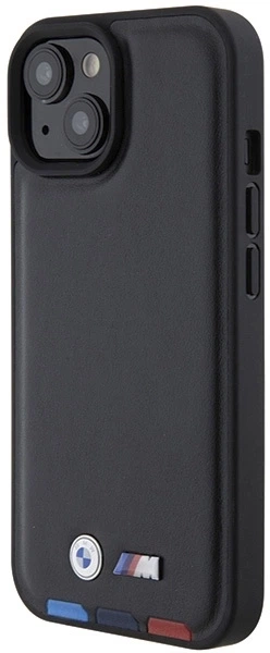 Etui plecki BMW Leather Stamp Tricolor do Apple iPhone 15 Black (3666339143343) - obraz 2