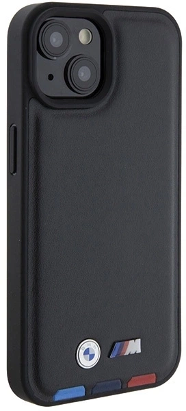 Etui plecki BMW Leather Stamp Tricolor do Apple iPhone 15 Plus Black (3666339143350) - obraz 4