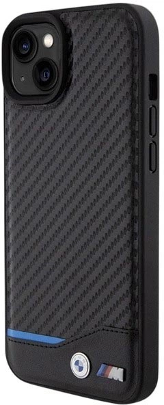 Etui plecki BMW Leather Carbon do Apple iPhone 15 Plus Black (3666339143848) - obraz 2