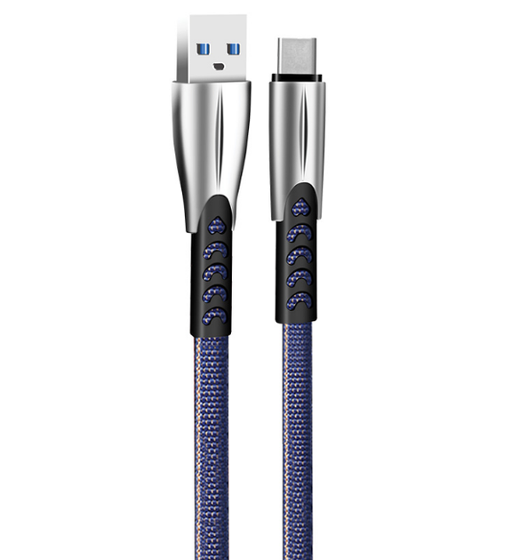 Кабель USB Type-C ColorWay CW-CBUC012-BL 2,4A 1м синій - Фото 3 Кабель USB Type-C ColorWay CW-CBUC012-BL 2,4A 1м синій - зображення 3