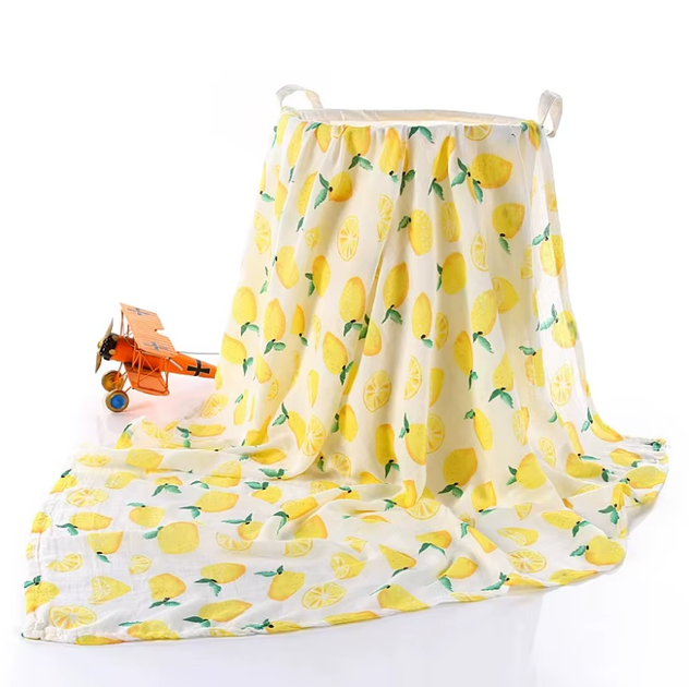 Муслінова пелюшка 120х100 см Mommy Bag Лимони - Фото 3 Муслінова пелюшка 120х100 см Mommy Bag Лимони - изображение 3