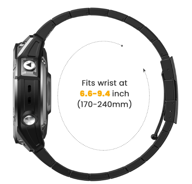 Ремінець металевий для Garmin 22 mm.TITANIUM , Чорний - зображення 4