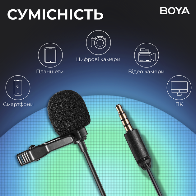 Универсальный петличный микрофон BOYA BY-M1 Pro II Black - Фото 14 Универсальный петличный микрофон BOYA BY-M1 Pro II Black - изображение 14