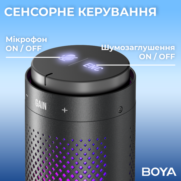 Микрофон конденсаторный с изменением диаграммы направленности Boya K9 RGB Black - Фото 9 Микрофон конденсаторный с изменением диаграммы направленности Boya K9 RGB Black - изображение 9
