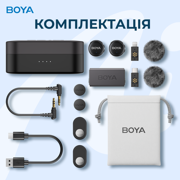 Бездротовий мікрофон Boya LINK 3-01 Type-C/TRS/Lightning Black - зображення 19