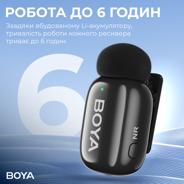 Бездротовий петличний мікрофон BOYA mini-16 Lightning Black - зображення 10