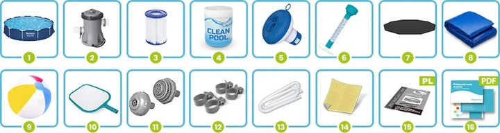 Каркасний басейн Bestway 16 в 1 366 x 76 см 56681 (5902854514823) - зображення 3