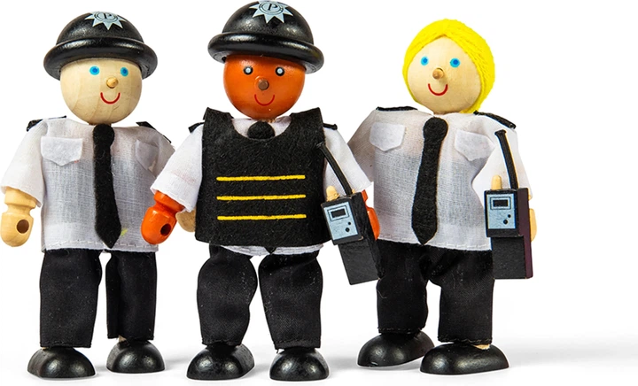 Zestaw figurek Tidlo Wooden Dollhouse Lalki Policjanci i Złodziej 11 cm 4 szt 2999932 (5012824001427) - obraz 2