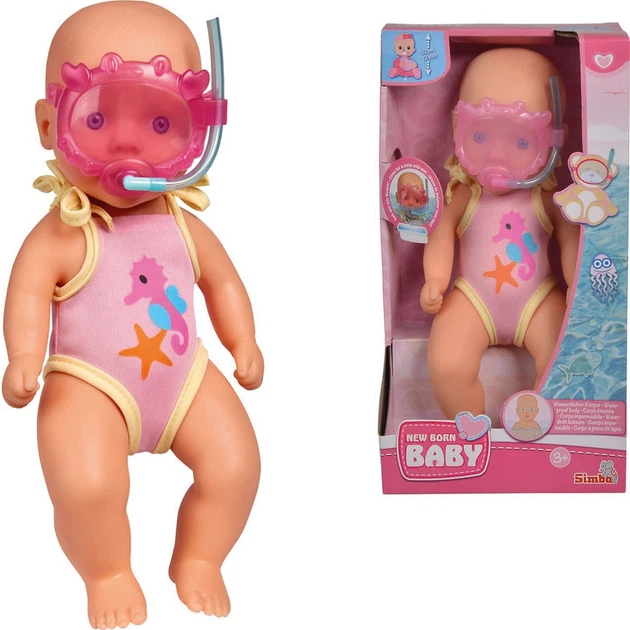 Lalka bobas Simba New Born Baby dla kąpieli 30 cm 5632397 (4006592040857) - obraz 2