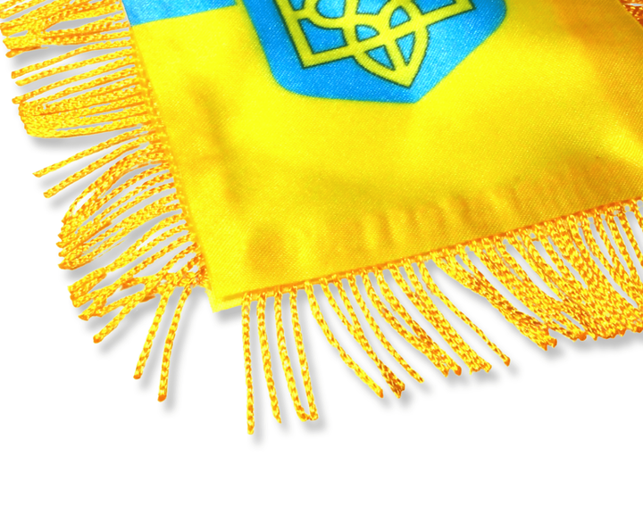 Прапорець FROM FACTORY UKQ на присосці з бахромою UKRAINE 12х8см - зображення 6