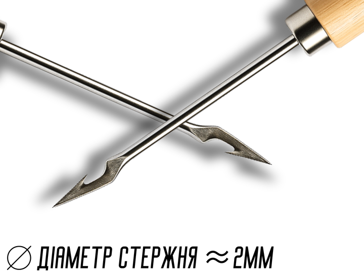 Шило FROM FACTORY HSI с крючком с деревянной ручкой 12,5см – фото