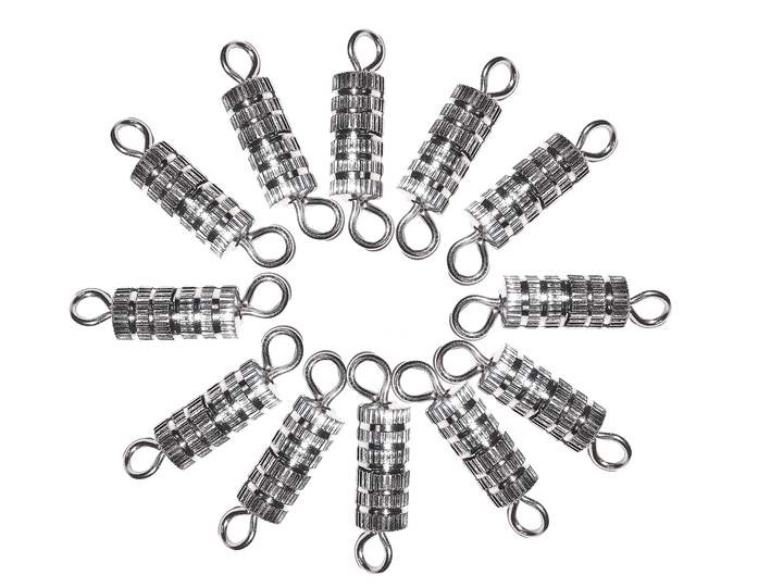 Закрутки/Застібки FROM FACTORY ZASR рифлені сріблясті 1,4 см/10шт - зображення 2
