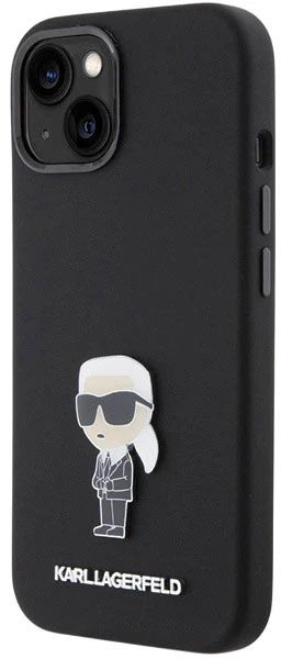 Панель Karl Lagerfeld Silicone Ikonik Metal Pin для Apple iPhone 15 Black (3666339165994) - зображення 2