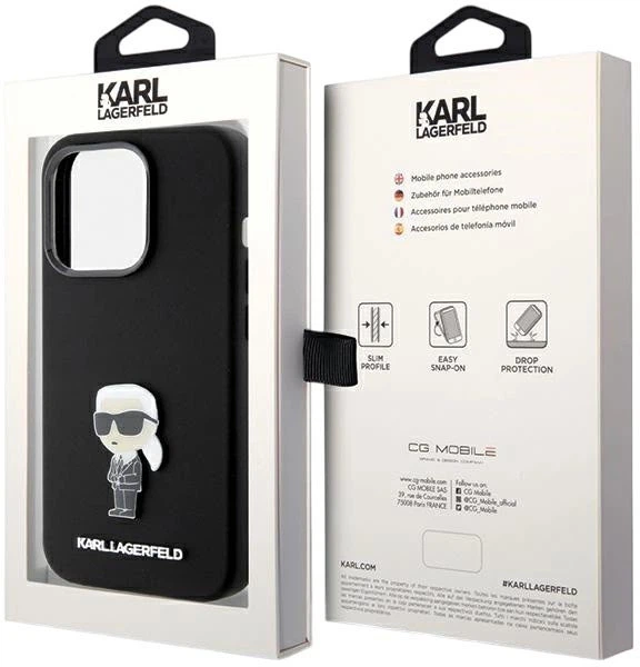 Панель Karl Lagerfeld Silicone Ikonik Metal Pin для Apple iPhone 15 Pro Black (3666339166014) - зображення 8