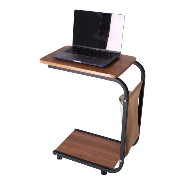 Stolik kawowy Hedo 80919 Mobilny na kółkach Ciemny (5904041133718) - obraz 4