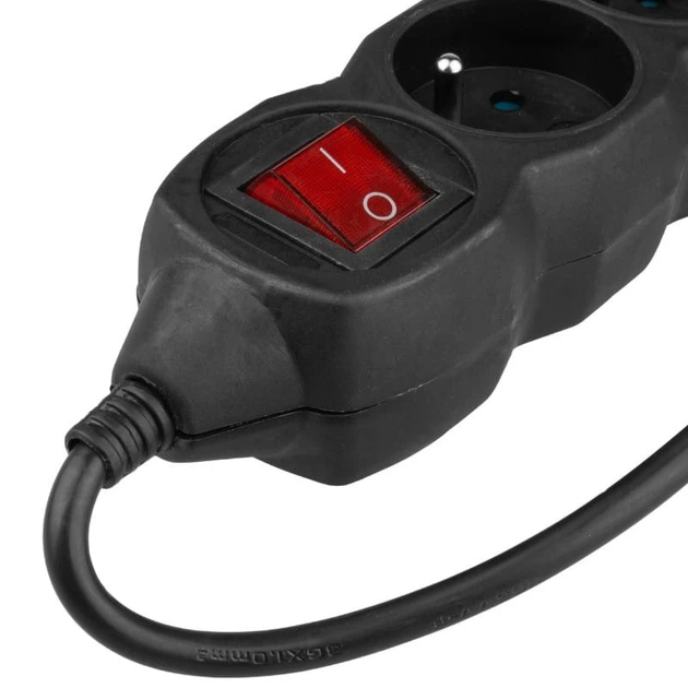 Przedłużacz z wyłącznikiem DPM PP37 4 gniazda 5 m czarny (5903332589265) - obraz 3