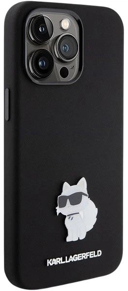 Etui Karl Lagerfeld Silicone Choupette Metal Pin do Apple iPhone 15 Pro Max Black (3666339166380) - obraz 4