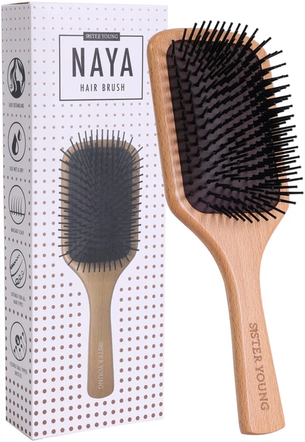 Szczotka do włosów Sister Young Naya Beżowa (5905490225832) - obraz 2