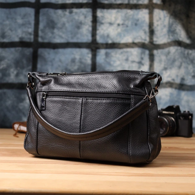 Сумка кросс боди через плечо женская из натуральная кожи Vintage leather-23011 Черная - Фото 12 Сумка кросс боди через плечо женская из натуральная кожи Vintage leather-23011 Черная - изображение 12