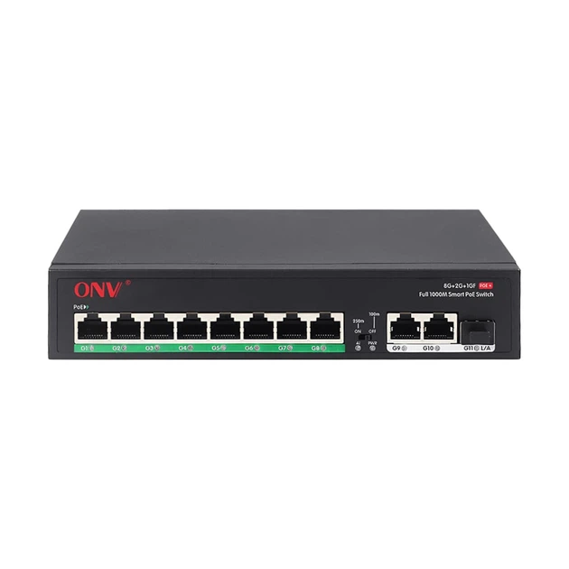 PoE-коммутатор неуправляемый гигабитный 11-портовый ONV-H3108PFD с 8 портами PoE (73-00062) - изображение 2