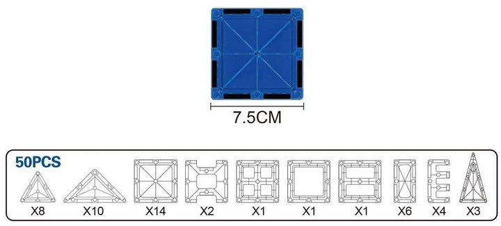 Klocki magnetyczne Jumbo 50 elementów 01360798 (8713218063775) - obraz 2
