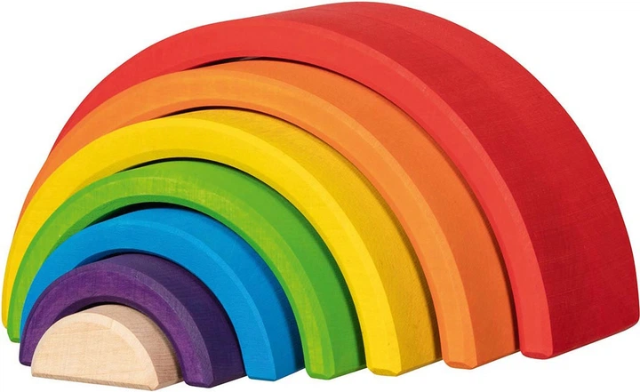 Zestaw klocków drewnianych Goki Tęcza 5 elementów 58479 (4013594584791) - obraz 2
