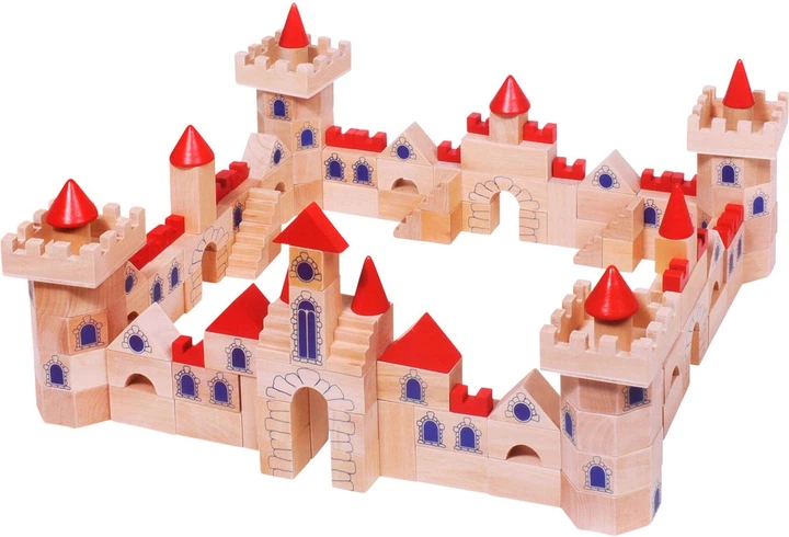 Набір дерев’яних кубиків Goki Замок 145 елементів 58984 (4013594589840) - зображення 2