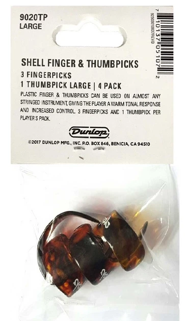 Медіатори Dunlop 9020TP Shell Large Fingerpicks and Thumbpick Player's Pack (4 шт.) - зображення 2