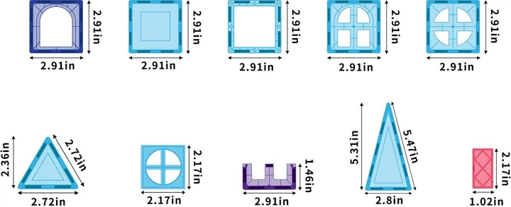 Klocki magnetyczne Picasso Tiles Motyw zimowy 72 elementy PT72 (0817338028152) - obraz 5