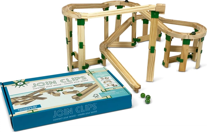 Набір дерев’яних кубиків Join Clips Expansion Marble Run 52 елементи 3599223 (7110933878959) - зображення 4