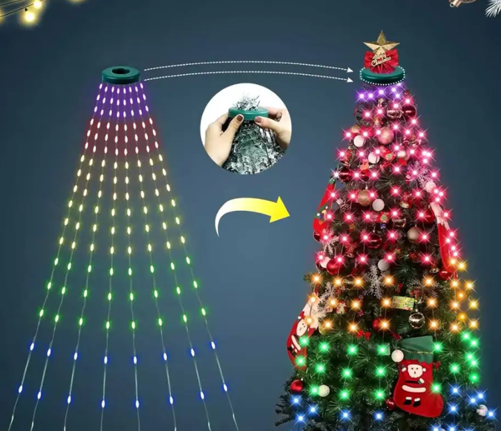 Гірлянда LED RGB кінський хвіст 2 м 10 ниток кільце на ялинку USB (P000202) - Фото 2 Гірлянда LED RGB кінський хвіст 2 м 10 ниток кільце на ялинку USB (P000202) - зображення 2