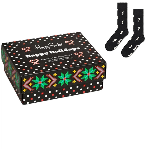 Набор женских носков прикольных высоких хлопковых Happy Socks 194842 36/40 2 пары Черный (2200005145012) - Фото 2 Набор женских носков прикольных высоких хлопковых Happy Socks 194842 36/40 2 пары Черный (2200005145012) - изображение 2