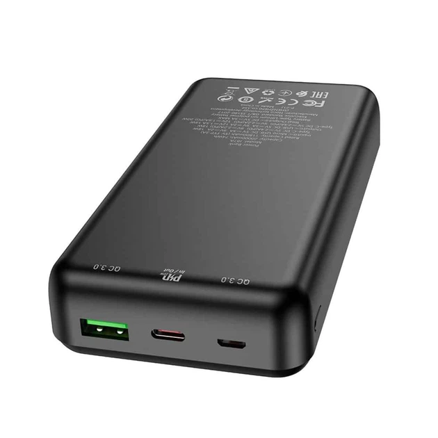 Зовнішній акумулятор HOCO J87A Tacker PD20W+QC3.0 power bank(20000mAh) Black - изображение 2