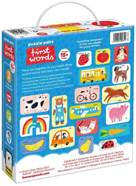 Пазл Banana Panda Пари перших слів 18 елементів 3695042 (5902983492610) - зображення 2