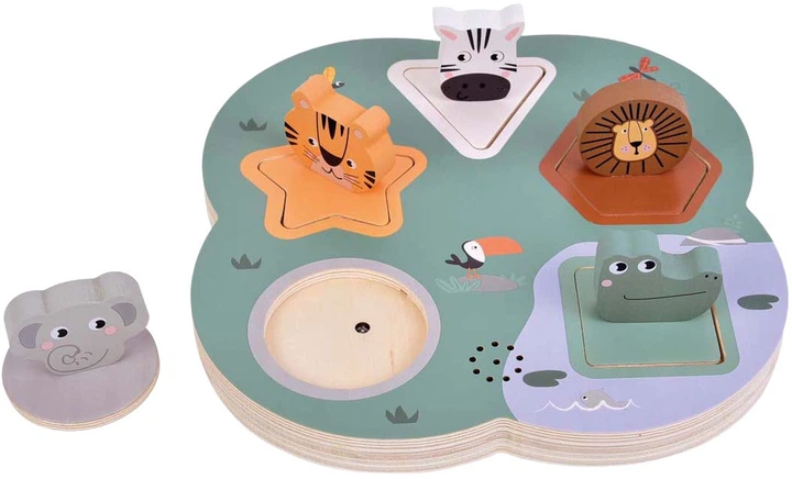 Puzzle 3D drewniane Small Foot Safari z dźwiękami zwierząt 5 elementów 5420180 (4020972127563) - obraz 4