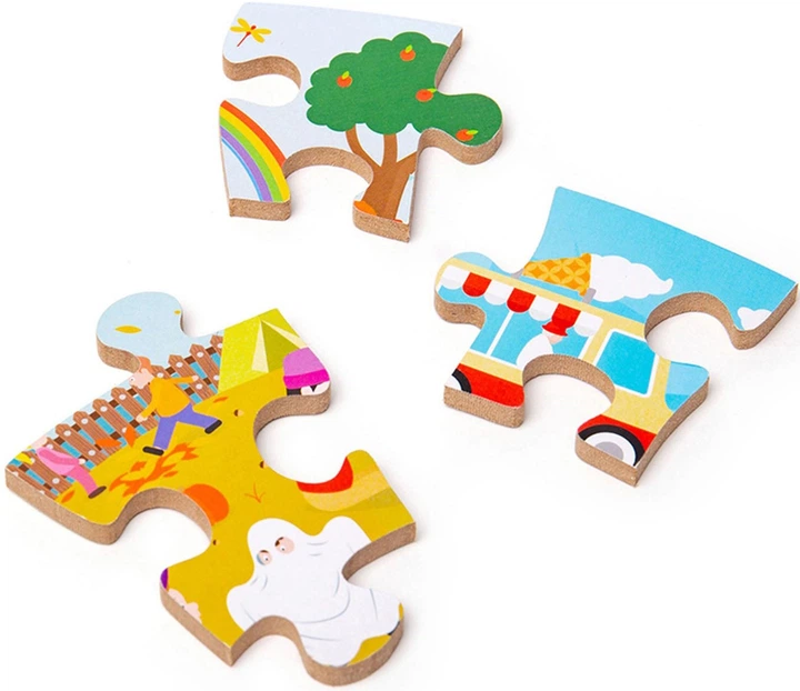 Пазл дерев'яний Bigjigs Пори року круглі 50 елементів 2999770 (691621810033) - зображення 5