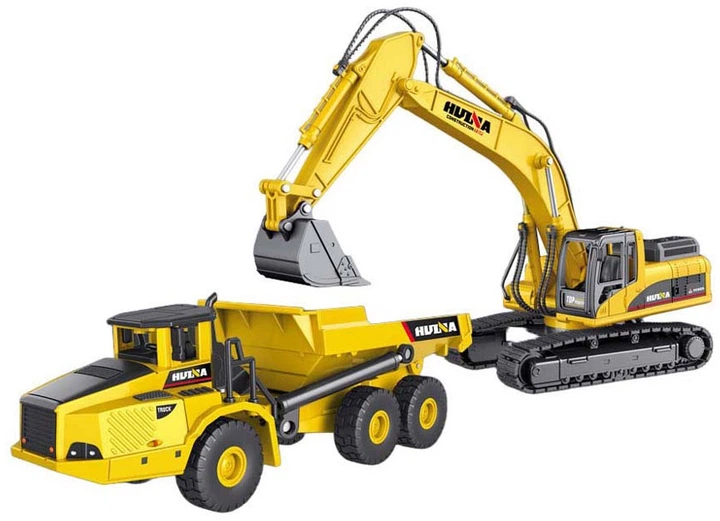 Zestaw modele Huina Toys pojazdy budowlane metalowe 1:50 2 szt 7920734 (8713218062846) - obraz 2