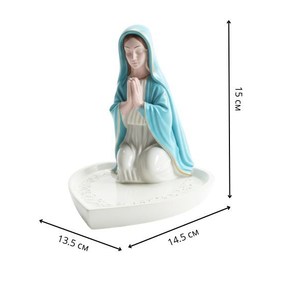 Декор для дома статуэтка Дева Мария, компактного размера 15 x 14,5 x 13,5 см - Фото 6 Декор для дома статуэтка Дева Мария, компактного размера 15 x 14,5 x 13,5 см - изображение 6