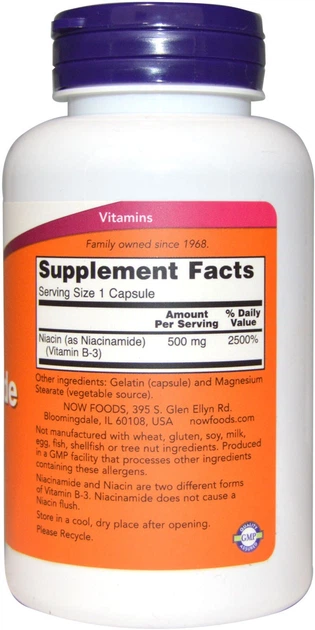 Witaminy Now Foods Niacynamid (B3) 500 mg 100 kapsułek (733739004789) - obraz 2