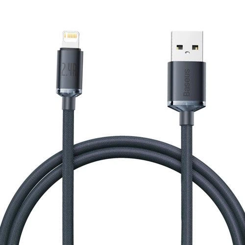 Кабель USB-A до Lightning Baseus Crystal Shine Series 2.4A 1.2m Grey (CAJY000001) - Фото 1 Кабель USB-A до Lightning Baseus Crystal Shine Series 2.4A 1.2m Grey (CAJY000001) - зображення 1