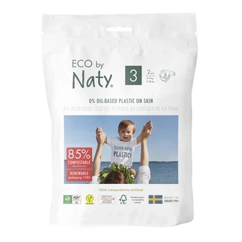 Биоразлагаемые эко подгузники Eco by Naty 3 размер (4-9кг) Family Box 30уп*2шт - изображение 2