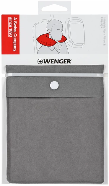 Подушка подголовник надувная Wenger Inflatable Neck Pillow Серая ...