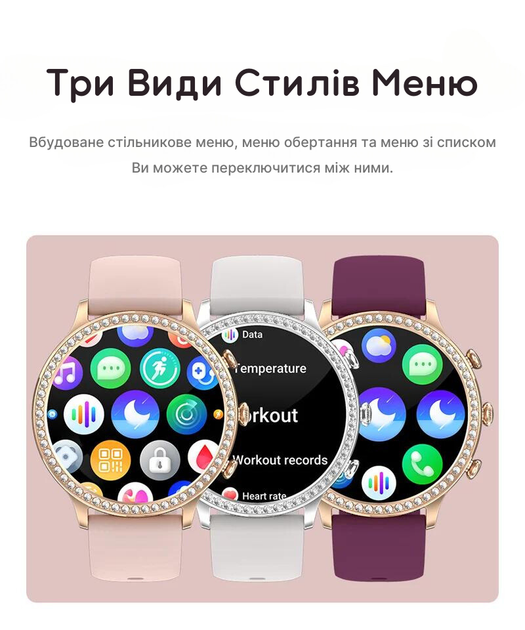 Смарт-годинник PowerMe PowerWatch 7 Lady series з функцією виклику фітнес-трекер для жінок 44 мм Starlight - зображення 9