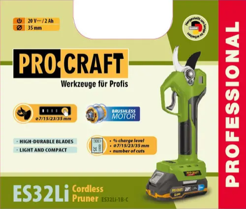 Секатор аккумуляторный PRO-CRAFT ES-32Li кейс - изображение 3