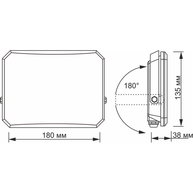 Светодиодный прожектор Videx F3 50W 5000K Black (VLE-F3-0505) [144826] - изображение 5